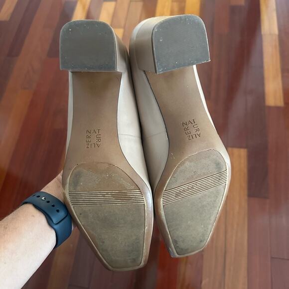Naturalizer Karina Square Toe Block Heel Pumps Dressy Beige Size 10.5 Neutral - Picture 5 of 7
